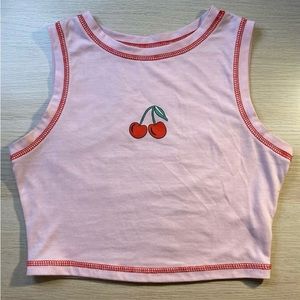 SHEIN Pink Cherry Tank Crop Top